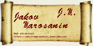Jakov Marošanin vizit kartica